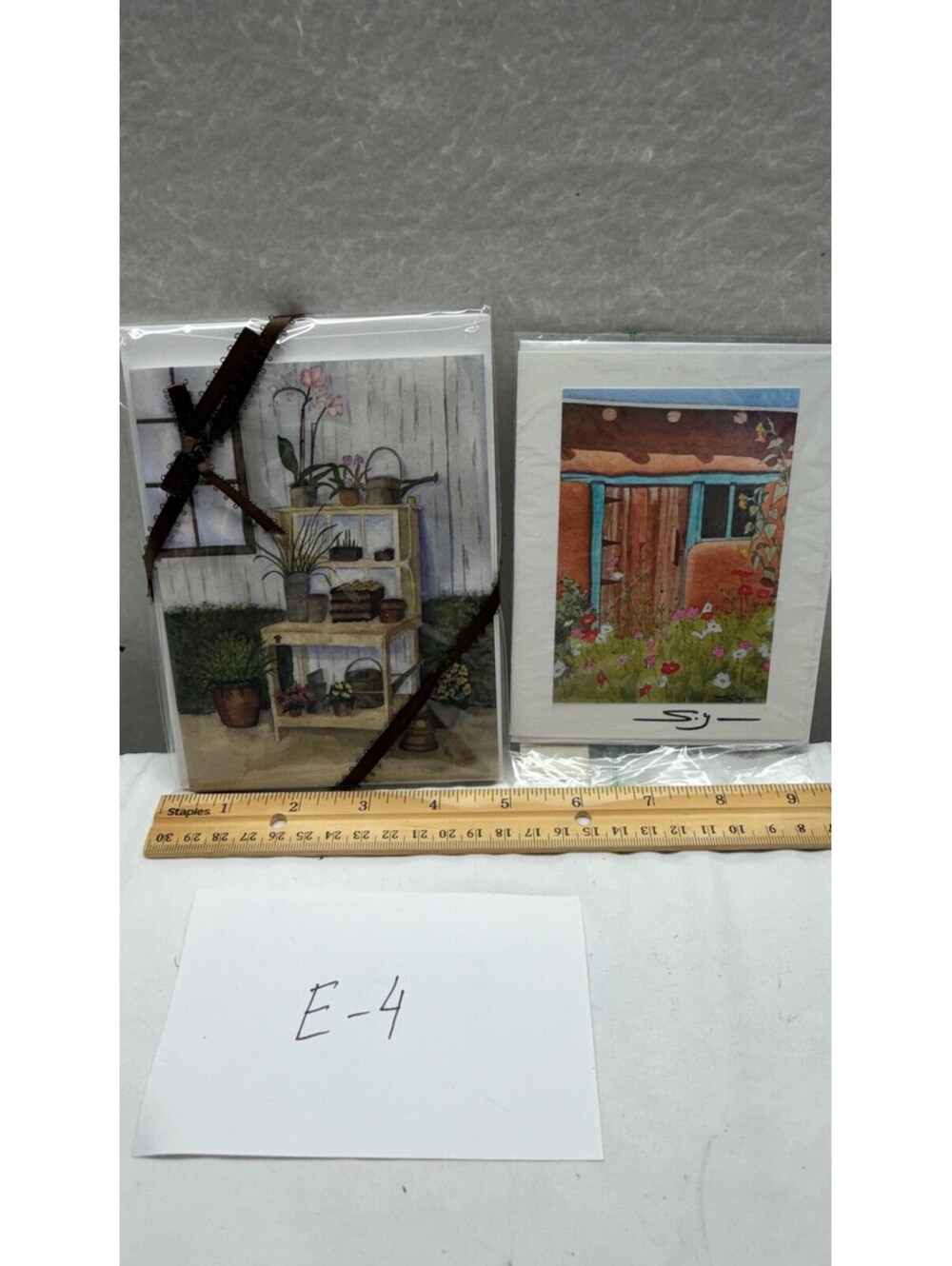 Lot of 2 Handmade Watercolor Greeting Cards Shirley Lynn & Kreations by Kj E-4 - Picture 9 of 10